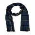 Designer Cotton Golden Striped Stole - Blue Designer Cotton Golden Striped Stole - Blue